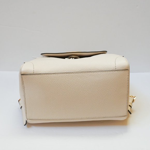 Michael Kors Ginger Medium Drawstring Backpack Pebbled Leather  Light Cream - Picture 6 of 11